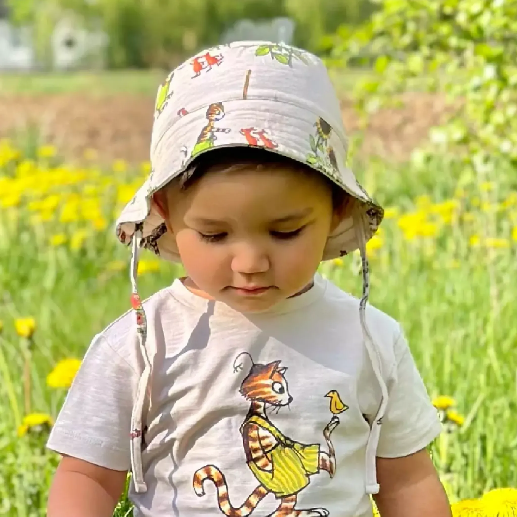 Barn Geggamoja Solhattar Och Kepsar<Solhatt Pettson och Findus Beige