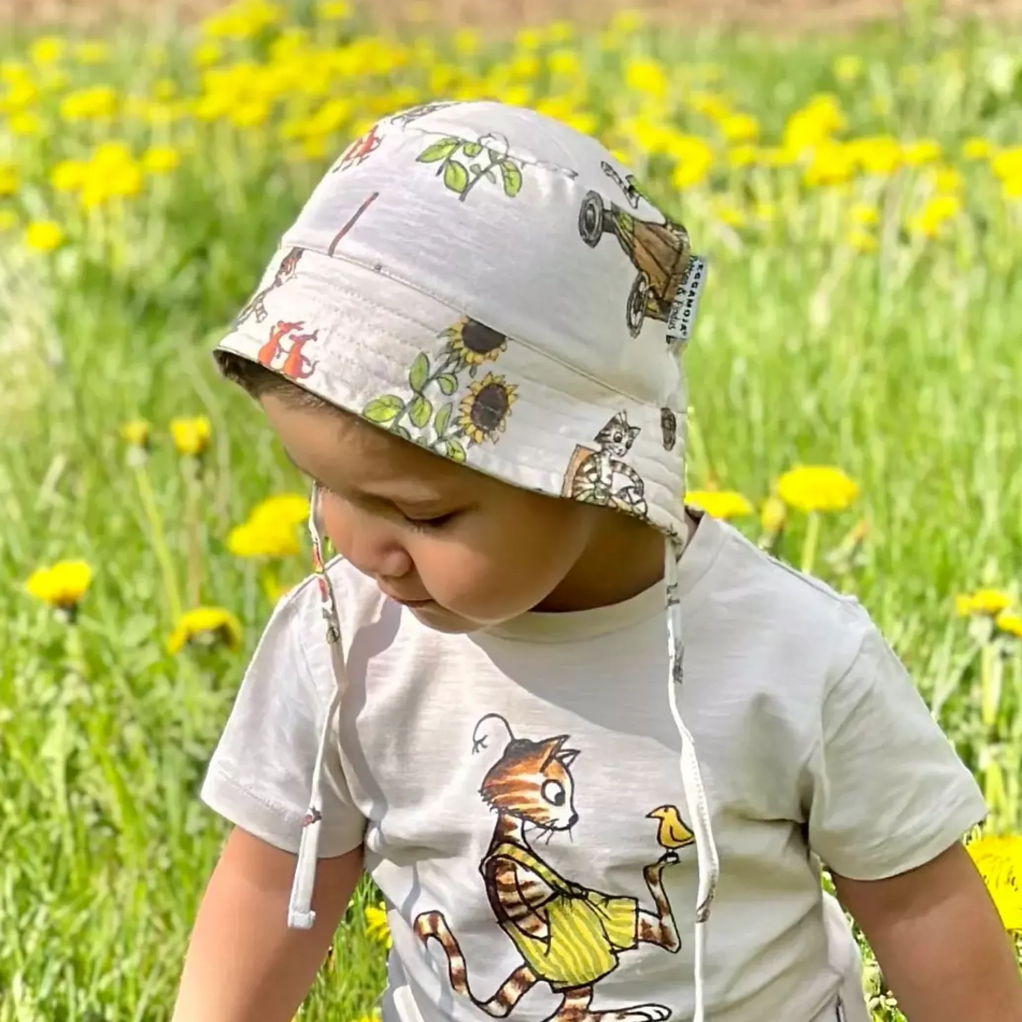 Barn Geggamoja Solhattar Och Kepsar<Solhatt Pettson och Findus Beige