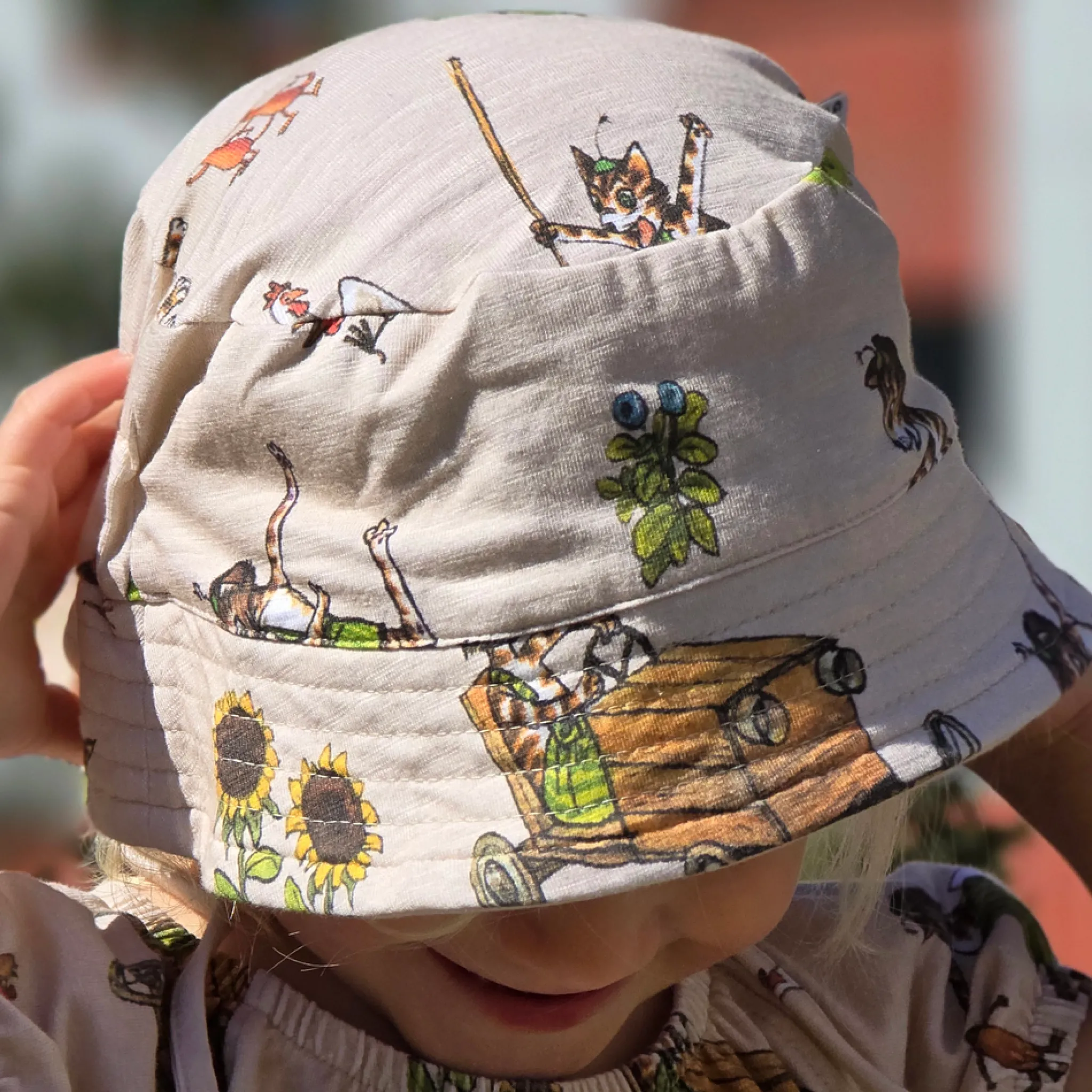 Barn Geggamoja Solhattar Och Kepsar<Solhatt Pettson och Findus Beige