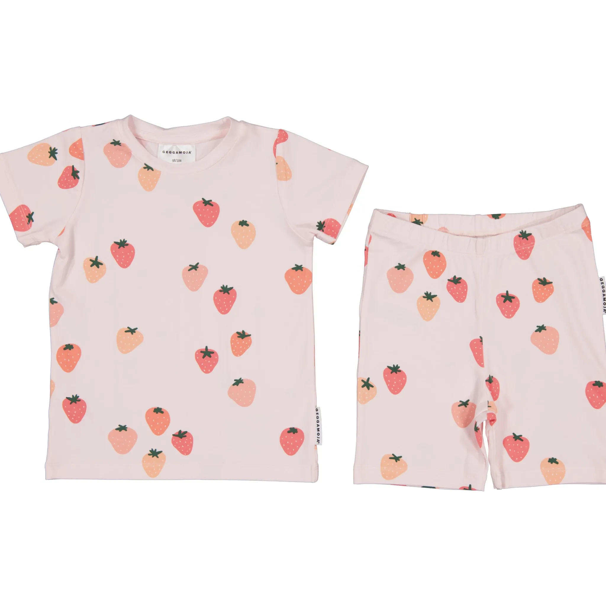 Barn Geggamoja Shorts|Bambukläder<Sommarset Bambu Strawberry