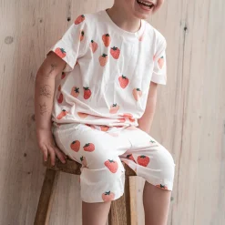 Barn Geggamoja Shorts|Bambukläder<Sommarset Bambu Strawberry