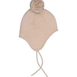 Barn Geggamoja Hjälmössor|Vintermössor<Stickad hjälmmössa Beige