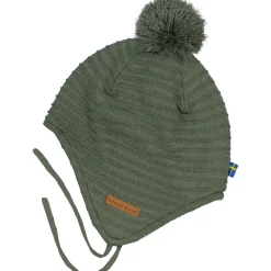Barn Geggamoja Vintermössor|Hjälmössor<Stickad Hjälmmössa Mossgrön