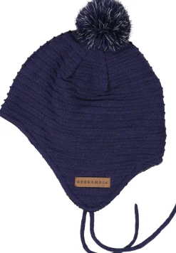 Barn Geggamoja Vintermössor|Hjälmössor<Stickad hjälmmössa Navy