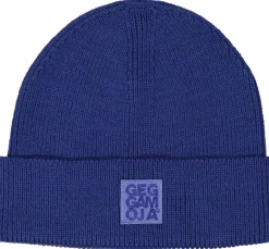 Barn Geggamoja Vintermössor<Stickad mössa Blå