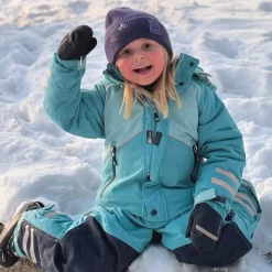 Barn Geggamoja Vintermössor<Stickad mössa Blå