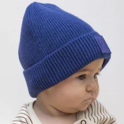 Barn Geggamoja Vintermössor<Stickad mössa Blå Doddi