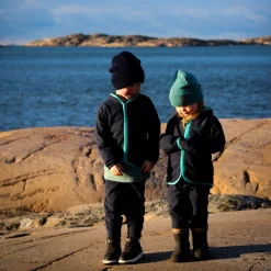 Barn Geggamoja Vintermössor<Stickad mössa Mörkblå