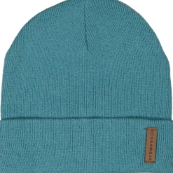 Barn Geggamoja Vintermössor<Stickad mössa Petrol