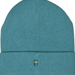 Barn Geggamoja Vintermössor<Stickad mössa Petrol