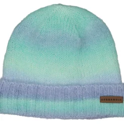 Barn Geggamoja Vintermössor<Stickad mössa Rainbow Blue