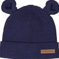 Barn Geggamoja Vintermössor<Stickad mössa Öron Navy
