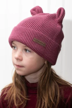 Barn Geggamoja Vintermössor<Stickad mössa Öron Rose
