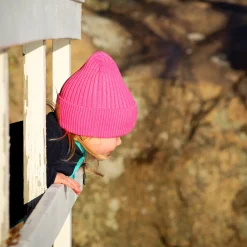 Barn Geggamoja Vintermössor<Stickad mössa Rosa