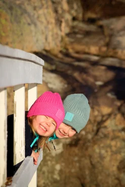 Barn Geggamoja Vintermössor<Stickad mössa Rosa