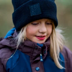Barn Geggamoja Vintermössor<Stickad mössa Svart
