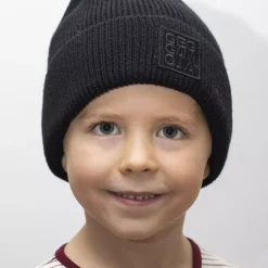 Barn Geggamoja Vintermössor<Stickad mössa Svart