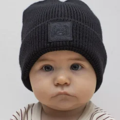 Barn Geggamoja Vintermössor<Stickad mössa Svart Doddi