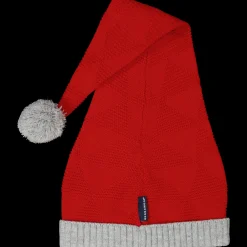 Barn Geggamoja Vintermössor<Stickad tomteluva Röd