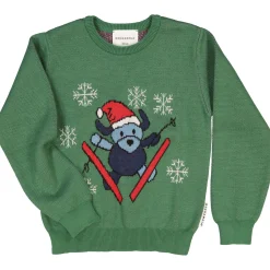 Barn Geggamoja Tröjor<Stickad tröja med Doddi Grön