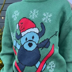 Barn Geggamoja Tröjor<Stickad tröja med Doddi Grön