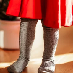 Barn Geggamoja Leggings Och Tights<Strumpbyxor stickade Grå