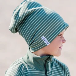 Barn Geggamoja Vintermössor<Topline Mössa fleecefodrad Mossgrön/Grön