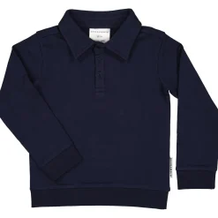 Barn Geggamoja Tröjor<Tröja med krage Marinblå