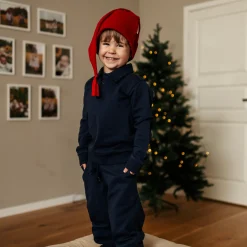 Barn Geggamoja Tröjor<Tröja med krage Marinblå