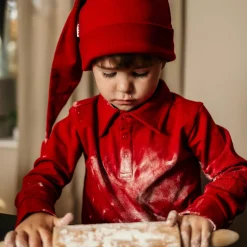 Barn Geggamoja Tröjor<Tröja med krage Mörkröd