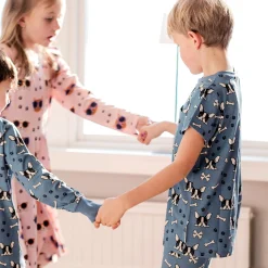 Barn Geggamoja T-Shirts|Bambukläder<T-shirt Bambu Bulldog Blå