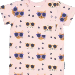 Barn Geggamoja T-Shirts|Bambukläder<T-shirt Bambu Cool Cats Rosa