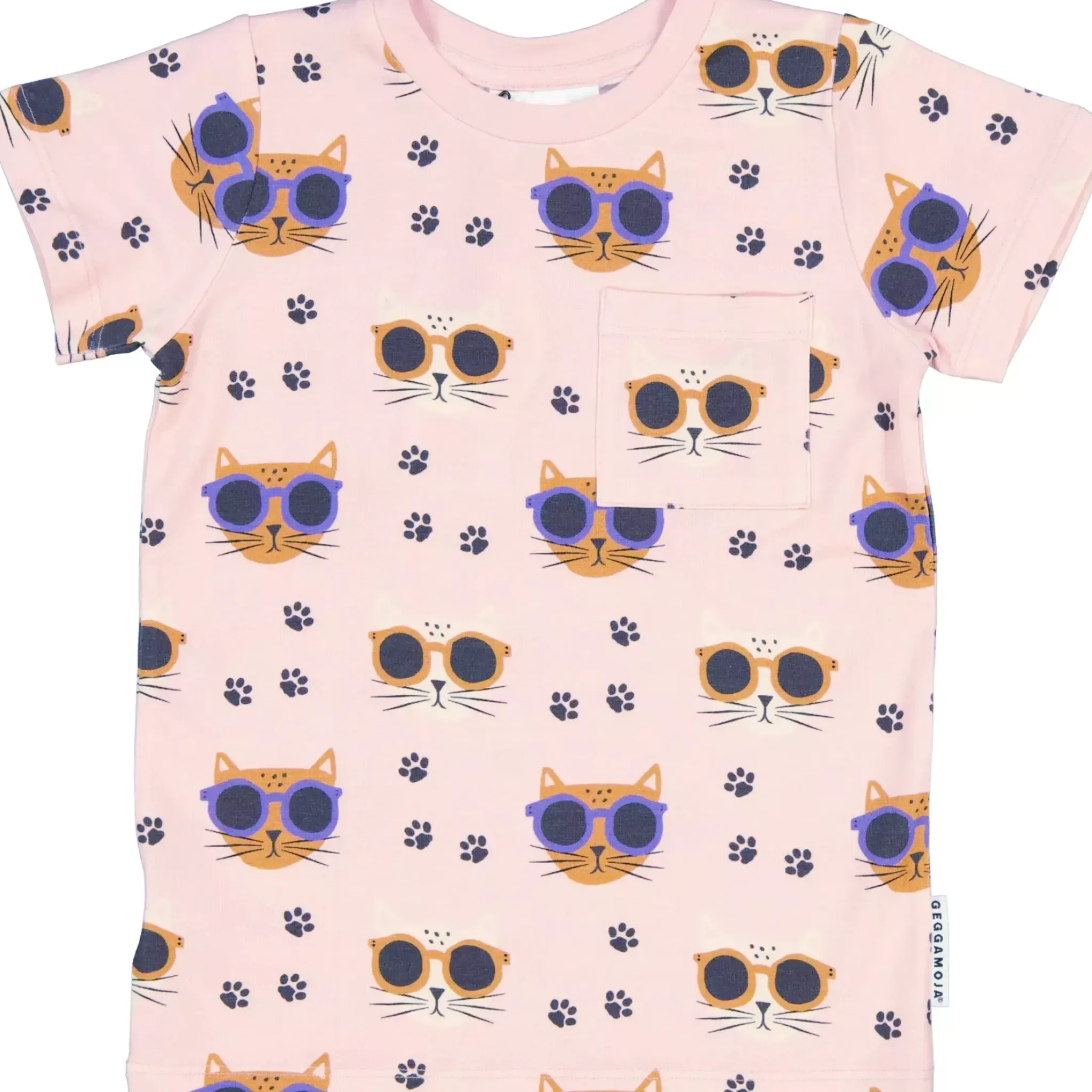 Barn Geggamoja T-Shirts|Bambukläder<T-shirt Bambu Cool Cats Rosa