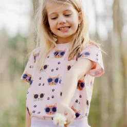 Barn Geggamoja T-Shirts|Bambukläder<T-shirt Bambu Cool Cats Rosa