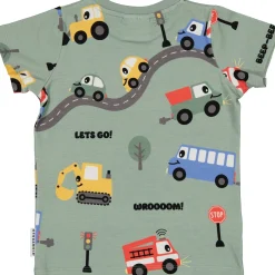 Barn Geggamoja T-Shirts|Bambukläder<T-shirt Bambu Traktor Grön