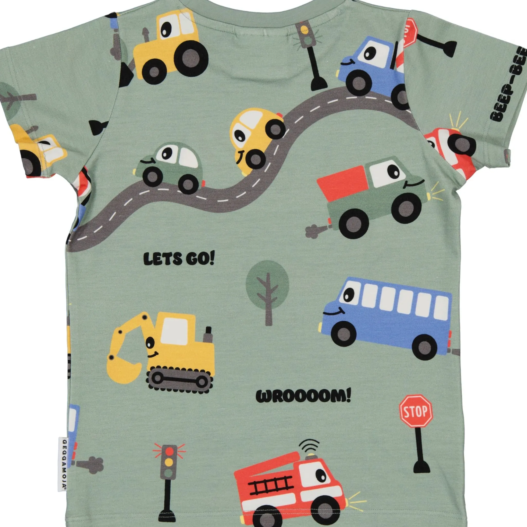 Barn Geggamoja T-Shirts|Bambukläder<T-shirt Bambu Traktor Grön