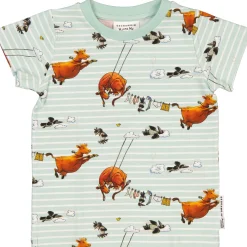 Barn Geggamoja T-Shirts<T-shirt Mamma Mu och Kråkan Mint/Vit