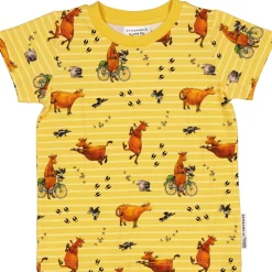 Barn Geggamoja T-Shirts<T-shirt Mamma Mu och Kråkan Gul/Vit