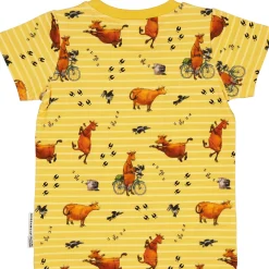 Barn Geggamoja T-Shirts<T-shirt Mamma Mu och Kråkan Gul/Vit