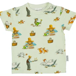 Barn Geggamoja T-Shirts<T-shirt Pettson och Findus Grön
