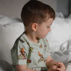 Barn Geggamoja T-Shirts<T-shirt Pettson och Findus Grön