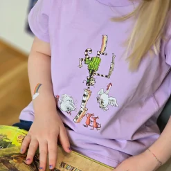 Barn Geggamoja T-Shirts<T-shirt Pettson och Findus Lila