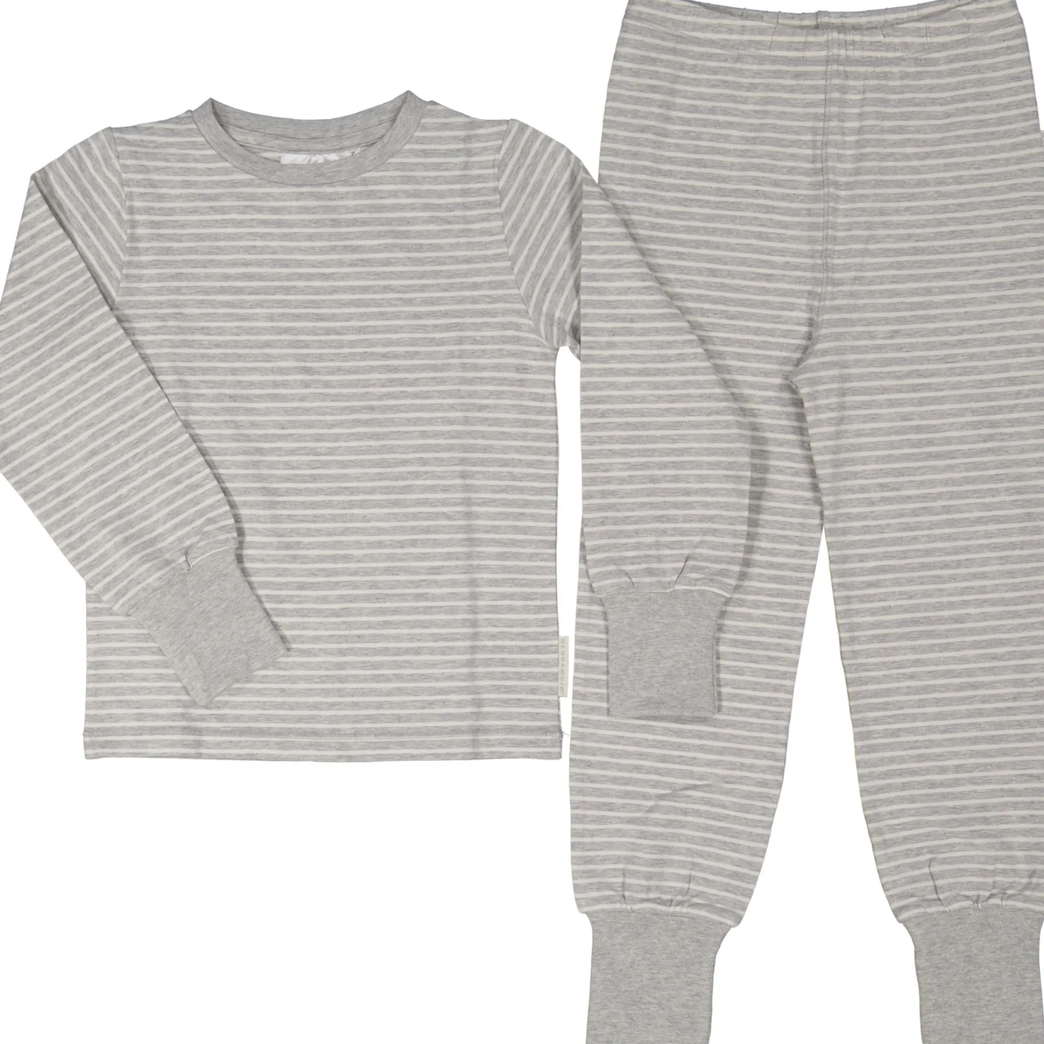 Barn Geggamoja Pyjamas Tvådelad|Bambukläder<Tvådelad Pyjamas Bambu Classic Grå/Vit