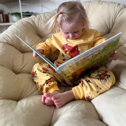 Barn Geggamoja Pyjamas Tvådelad<Tvådelad Pyjamas Mamma Mu och Kråkan Gul/Vit