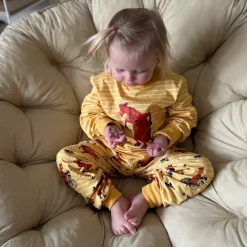 Barn Geggamoja Pyjamas Tvådelad<Tvådelad Pyjamas Mamma Mu och Kråkan Gul/Vit