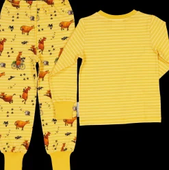 Barn Geggamoja Pyjamas Tvådelad<Tvådelad Pyjamas Mamma Mu och Kråkan Gul/Vit