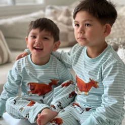 Barn Geggamoja Pyjamas Tvådelad<Tvådelad Pyjamas Mamma Mu och Kråkan Mint/Vit