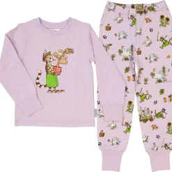 Barn Geggamoja Pyjamas Tvådelad<Tvådelad pyjamas Pettson och Findus Lila