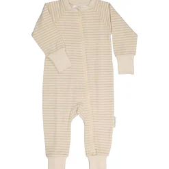 Barn Geggamoja Pyjamas Heldräkt|Bambukläder<Tvåvägs-zip Pyjamas Bambu Classic Vit/Beige