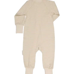 Barn Geggamoja Pyjamas Heldräkt|Bambukläder<Tvåvägs-zip Pyjamas Bambu Classic Vit/Beige